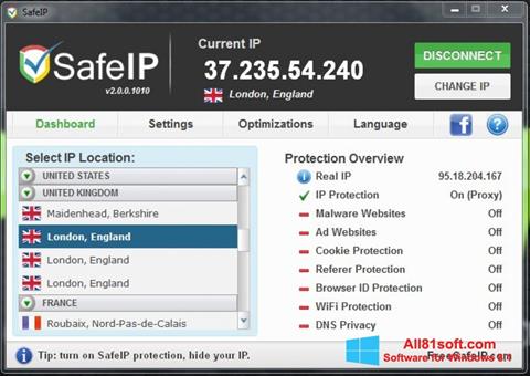 截圖 SafeIP Windows 8.1