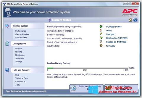 截圖 PowerChute Personal Edition Windows 8.1