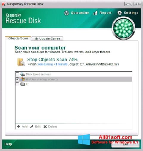 截圖 Kaspersky Rescue Disk Windows 8.1