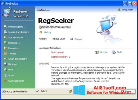 截圖 RegSeeker Windows 8.1