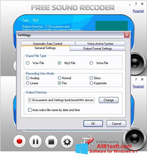 截圖 Free Sound Recorder Windows 8.1