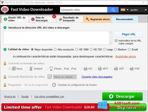 截圖 Fast Video Downloader Windows 8.1