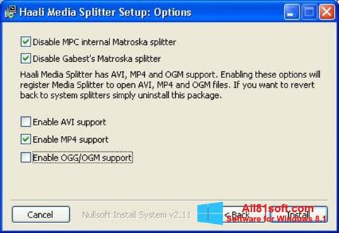 截圖 Haali Media Splitter Windows 8.1