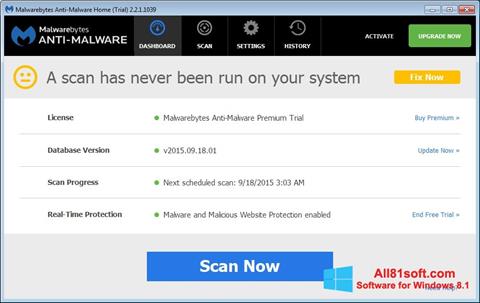 截圖 Malwarebytes Anti-Malware Free Windows 8.1