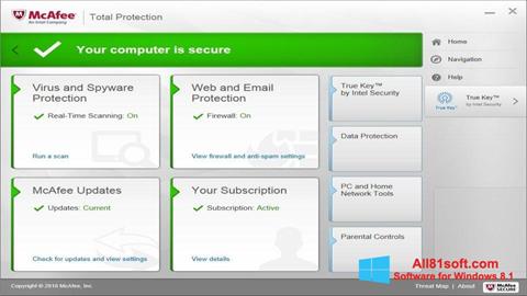 截圖 McAfee Total Protection Windows 8.1