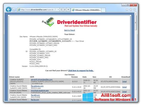 截圖 Driver Identifier Windows 8.1