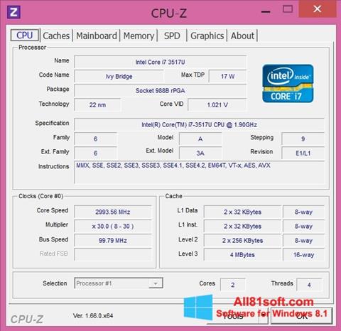 截圖 CPU-Z Windows 8.1