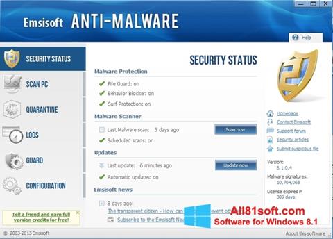截圖 Emsisoft Anti-Malware Windows 8.1