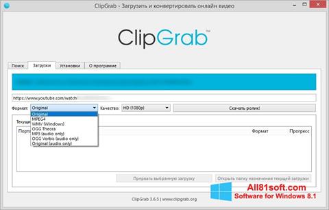 截圖 ClipGrab Windows 8.1