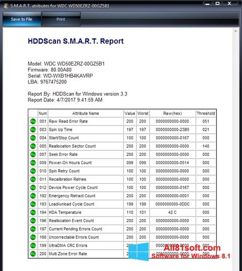 截圖 HDDScan Windows 8.1