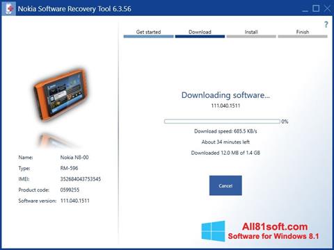 截圖 Nokia Software Recovery Tool Windows 8.1