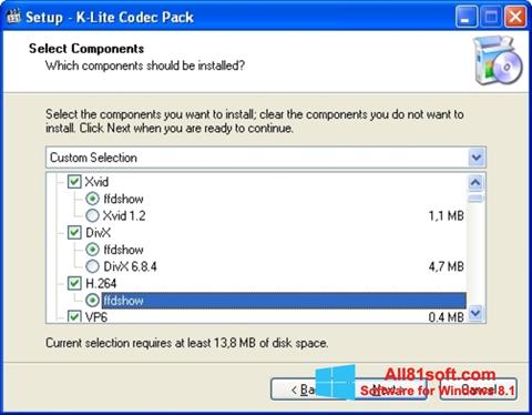 截圖 K-Lite Codec Pack Windows 8.1