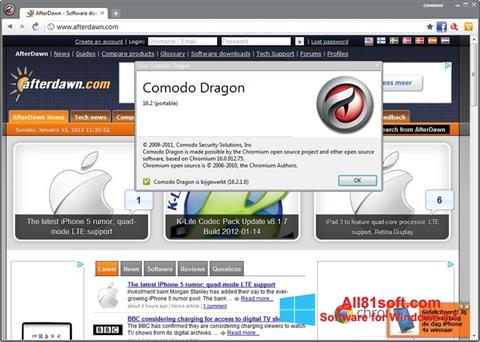 截圖 Comodo Dragon Windows 8.1