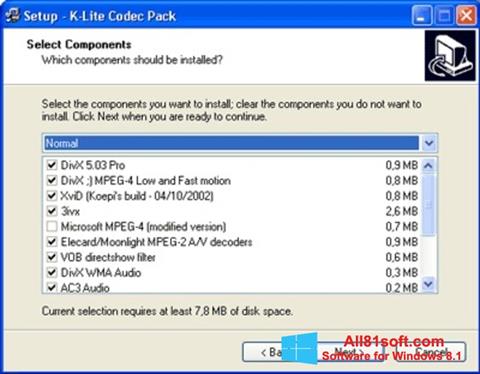 截圖 K-Lite Mega Codec Pack Windows 8.1