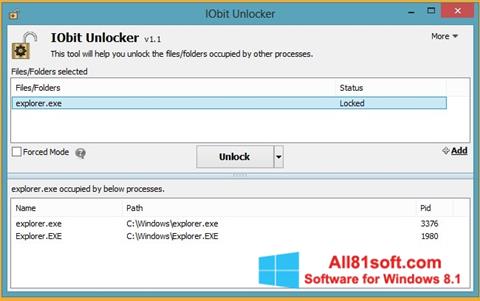 截圖 IObit Unlocker Windows 8.1