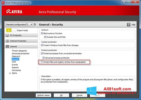 截圖 Avira Professional Security Windows 8.1