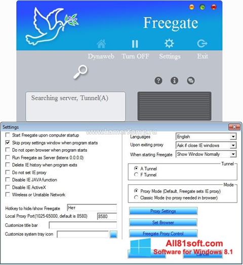 截圖 Freegate Windows 8.1