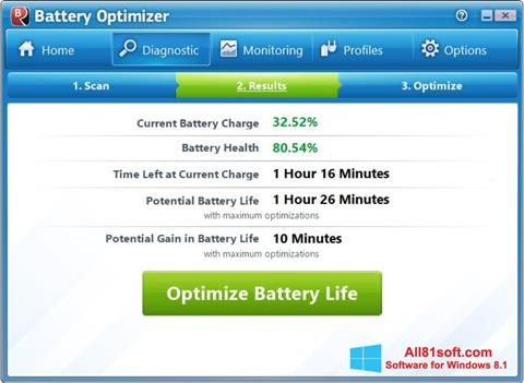 截圖 Battery Optimizer Windows 8.1