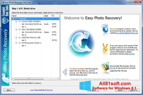 截圖 Easy Photo Recovery Windows 8.1