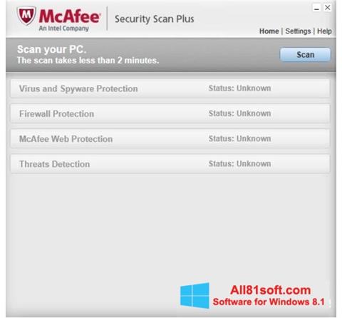 截圖 McAfee Security Scan Plus Windows 8.1