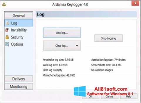 截圖 Ardamax Keylogger Windows 8.1